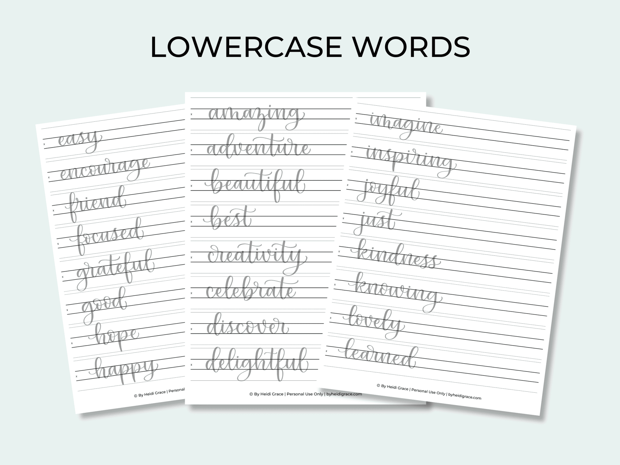 Modern Calligraphy Alphabet Practice Sheets | Printable Worksheets for ...