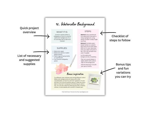 Calligraphy Project Pack Special Discount – By Heidi Grace